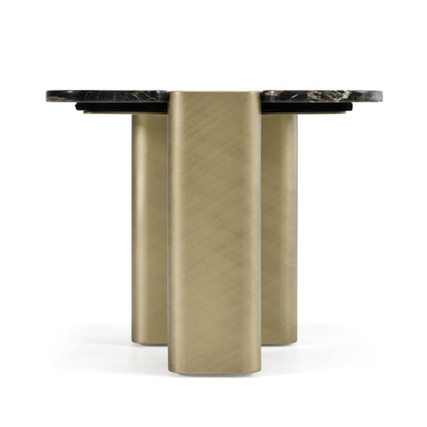 Modrest Quest Modern Black Rose Marble & Antique Brass End Table Model VGFA-CT2017