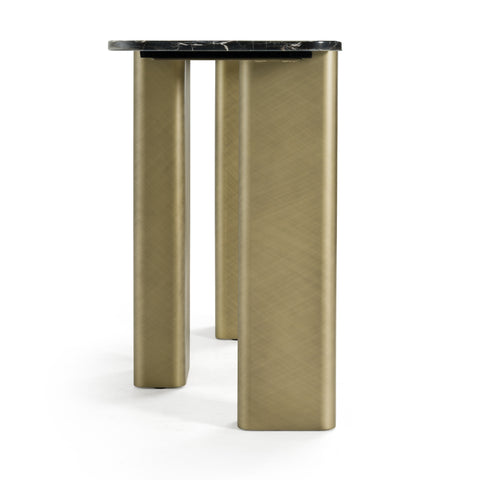 Modrest Quest Modern Black Rose Marble & Antique Brass Console Table Model VGFA-DT2205