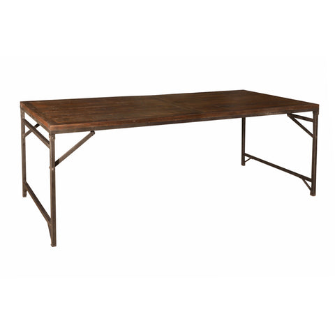 Bernal Antique Brown Finish and Gunmetal Base Counter Table
