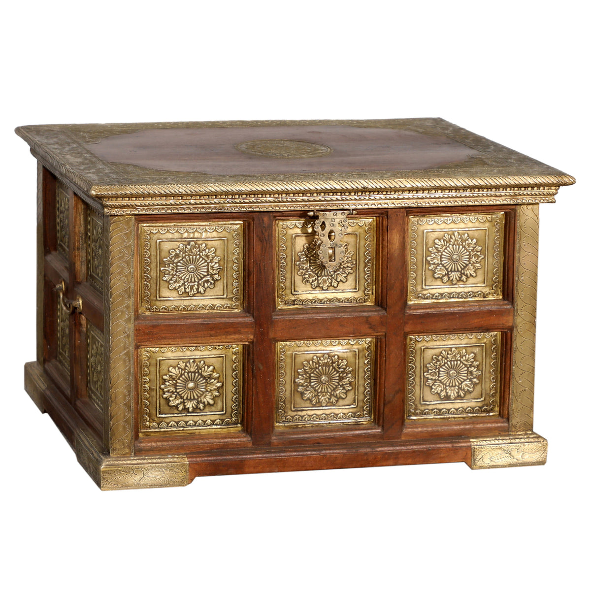 Box Stained Sealed And Waxed Finish With Brass Work