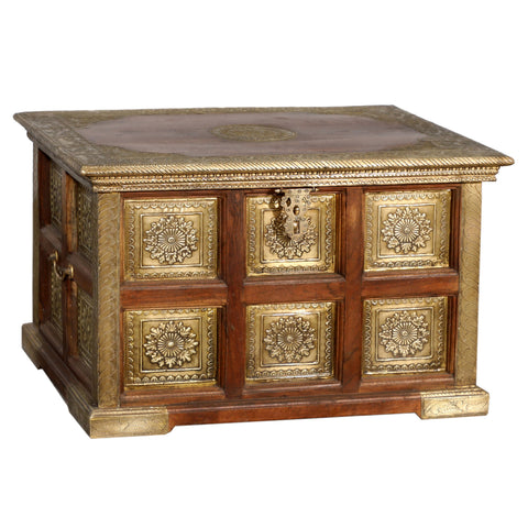 Box Stained Sealed And Waxed Finish With Brass Work