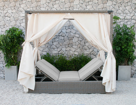 Divani Casa Marin Outdoor Beige Canopy Sunbed By VIG Furniture