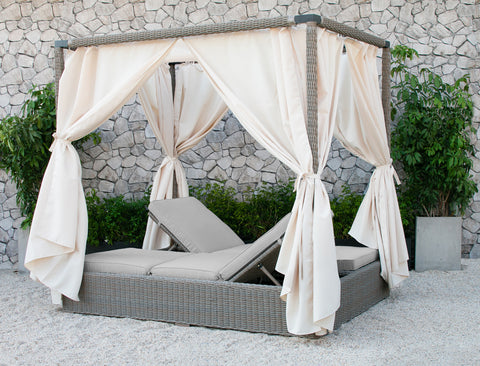 Divani Casa Marin Outdoor Beige Canopy Sunbed By VIG Furniture