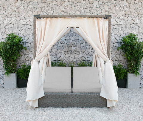 Divani Casa Marin Outdoor Beige Canopy Sunbed By VIG Furniture