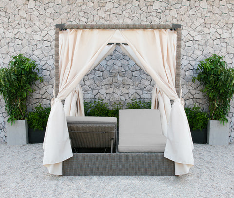 Divani Casa Marin Outdoor Beige Canopy Sunbed By VIG Furniture