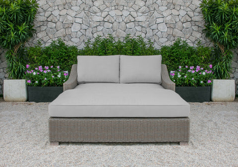 Outily Outdoor Beige Wicker Sunbed Daybed By VIG Furniture