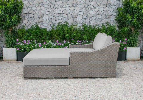 Outily Outdoor Beige Wicker Sunbed Daybed By VIG Furniture