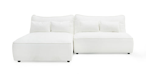 Divani Casa Racine Modern White Fabric Modular Sectional Sofa Model VGSX-FF22054-WHT