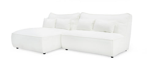 Divani Casa Racine Modern White Fabric Modular Sectional Sofa Model VGSX-FF22054-WHT