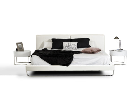 Queen Modrest Ramona Modern White Leatherette Bed Model VGJY-4016-WHT-BED-Q