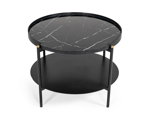 Modrest Randal Modern Round Black Metal Coffee Table Model VGLBCOMP-CF60-02
