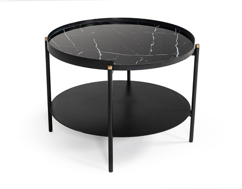 Modrest Randal Modern Round Black Metal Coffee Table Model VGLBCOMP-CF60-02