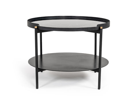 Modrest Randal Modern Round Black Metal Coffee Table Model VGLBCOMP-CF60-02