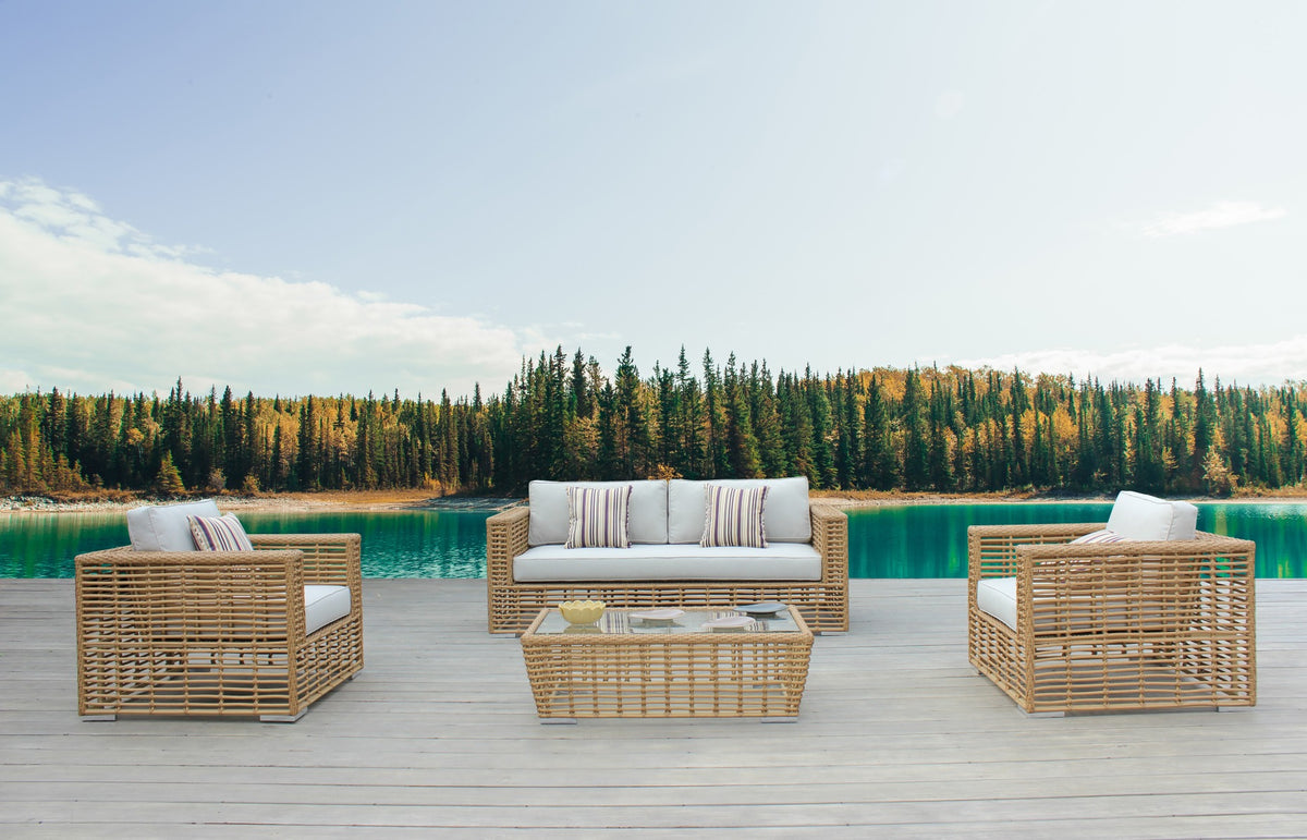 Renava Ko Tao Outdoor Beige & Wicker Sofa Set Model VGATRASF-054-SET
