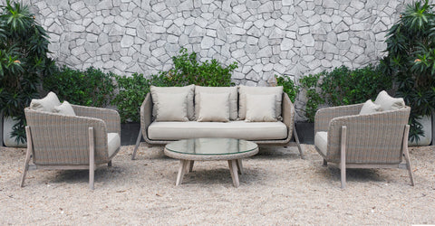 Divani Casa Carillo Outdoor Beige Wicker Sofa Set By VIG Furniture