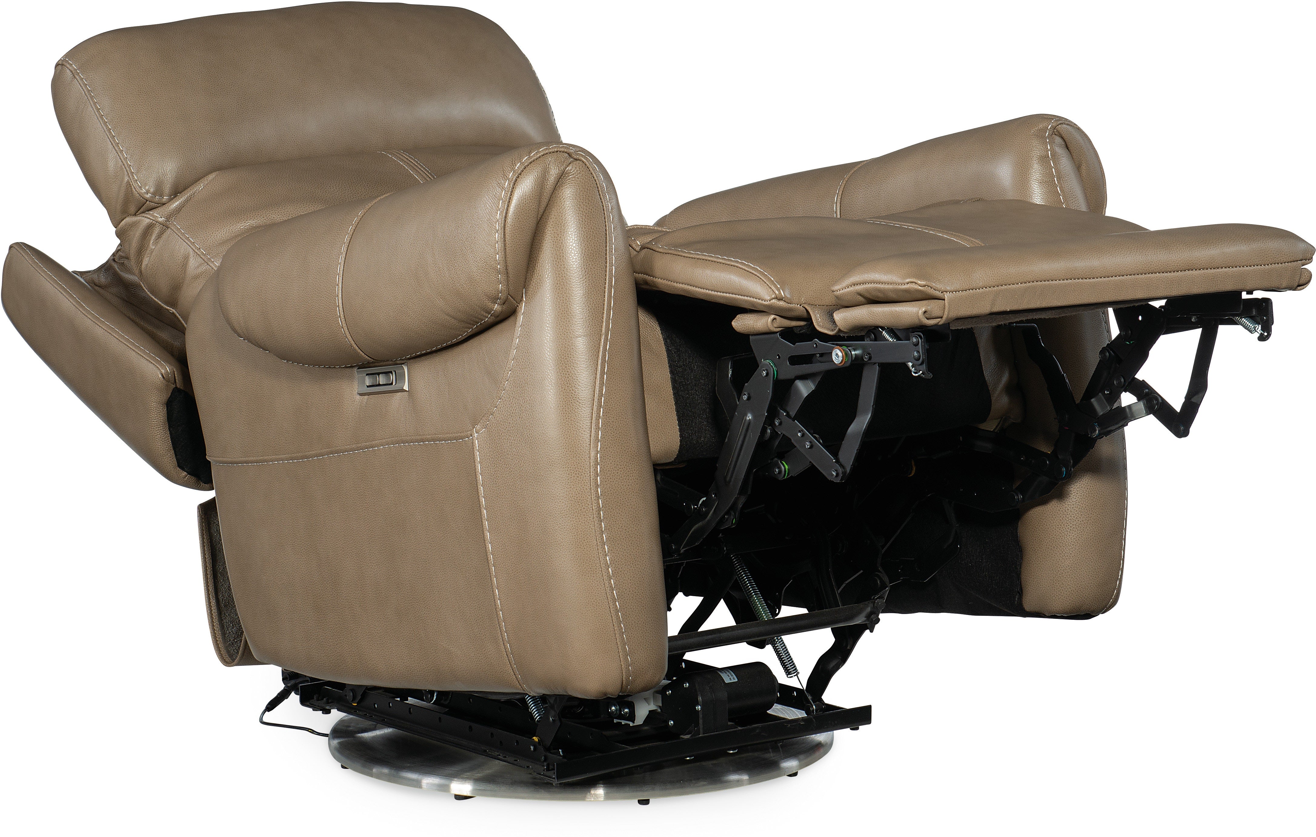 Hooker Furniture Living Room Sterling Swivel Power Recliner with Power Headrest