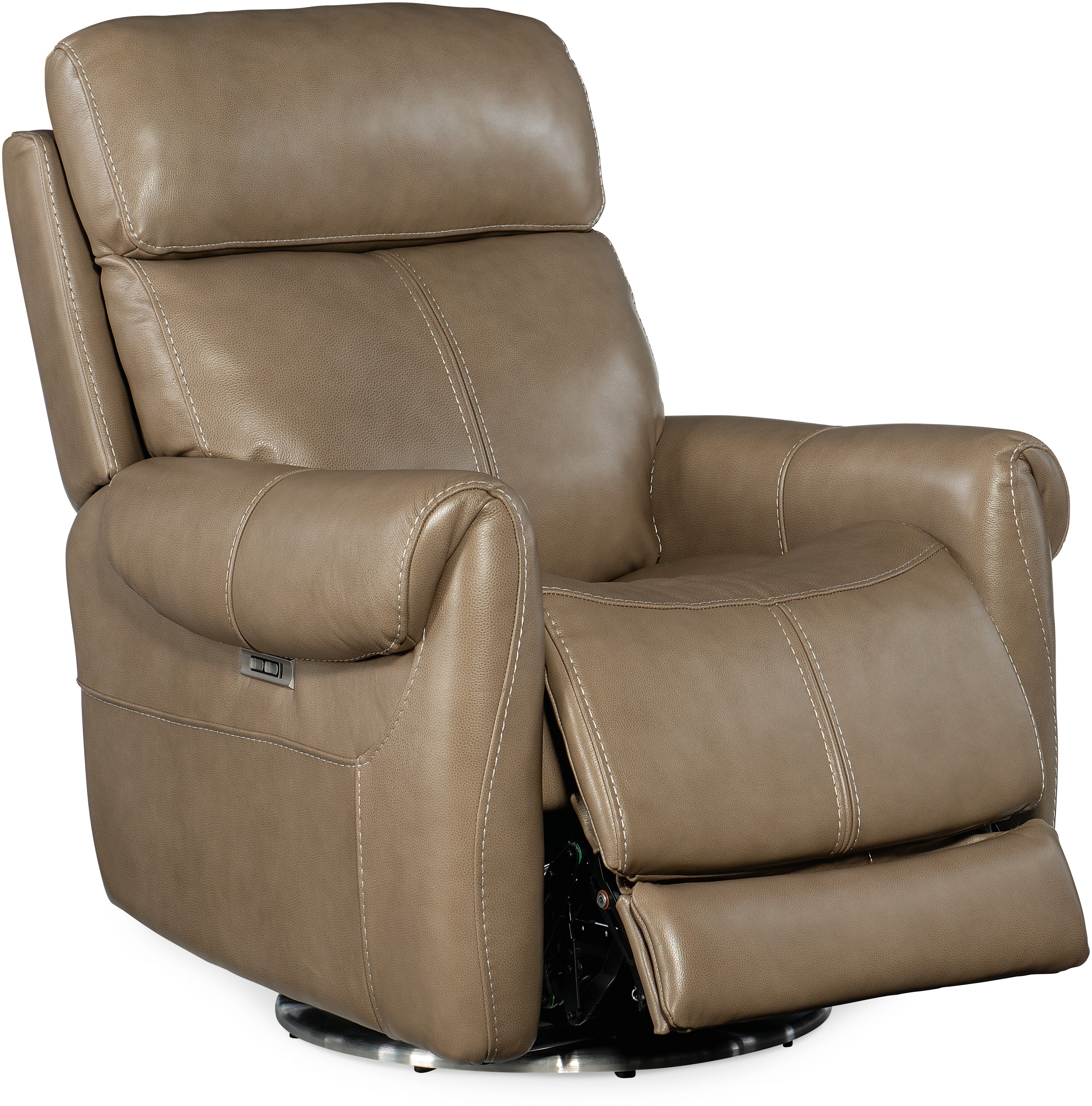 Hooker Furniture Living Room Sterling Swivel Power Recliner with Power Headrest