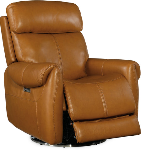 Hooker Furniture Living Room Sterling Swivel Power Recliner with Power Headrest