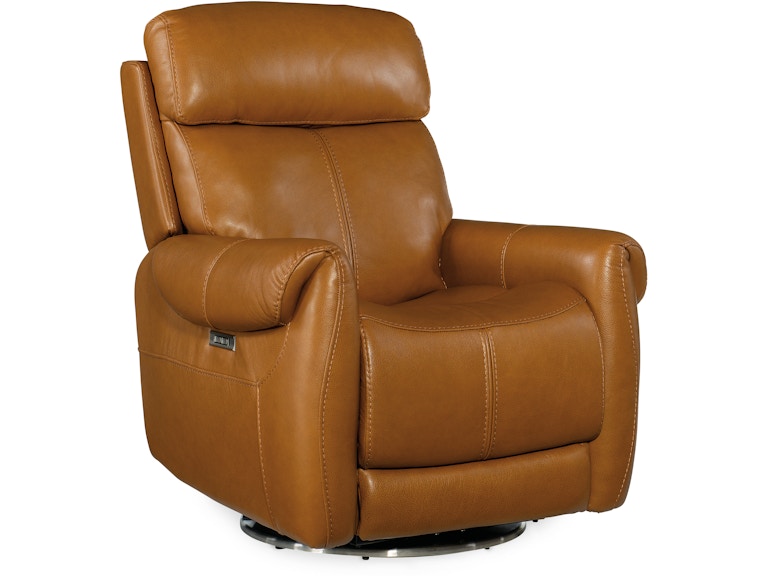 Hooker Furniture Living Room Sterling Swivel Power Recliner with Power Headrest