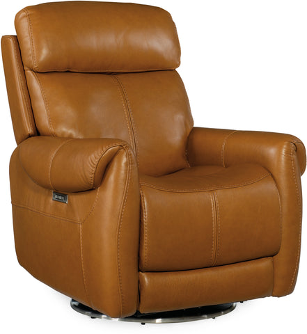 Hooker Furniture Living Room Sterling Swivel Power Recliner with Power Headrest