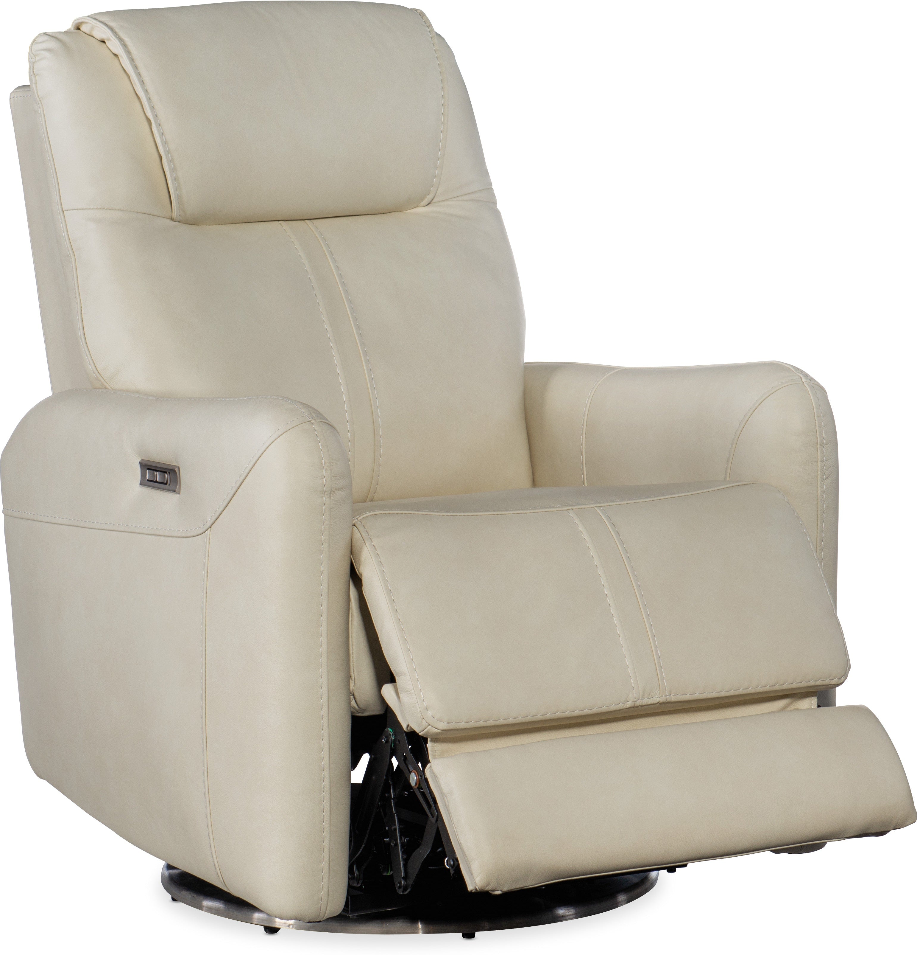 Hooker Furniture Living Room Steffen Swivel Power Recliner with Power Headrest
