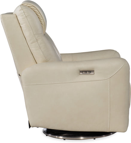 Hooker Furniture Living Room Steffen Swivel Power Recliner with Power Headrest