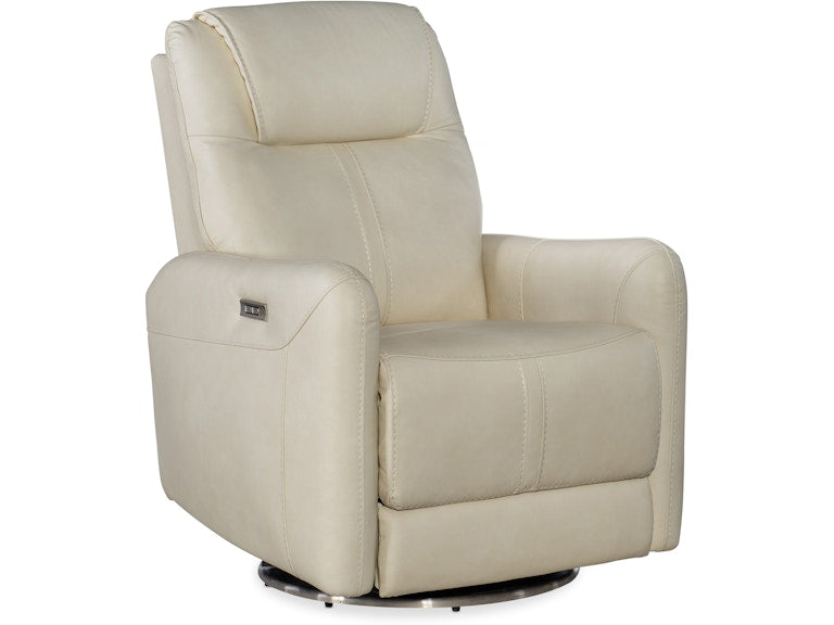 Hooker Furniture Living Room Steffen Swivel Power Recliner with Power Headrest