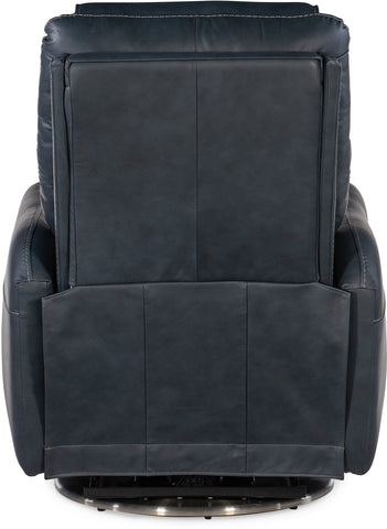 Hooker Furniture Living Room Steffen Swivel Power Recliner with Power Headrest