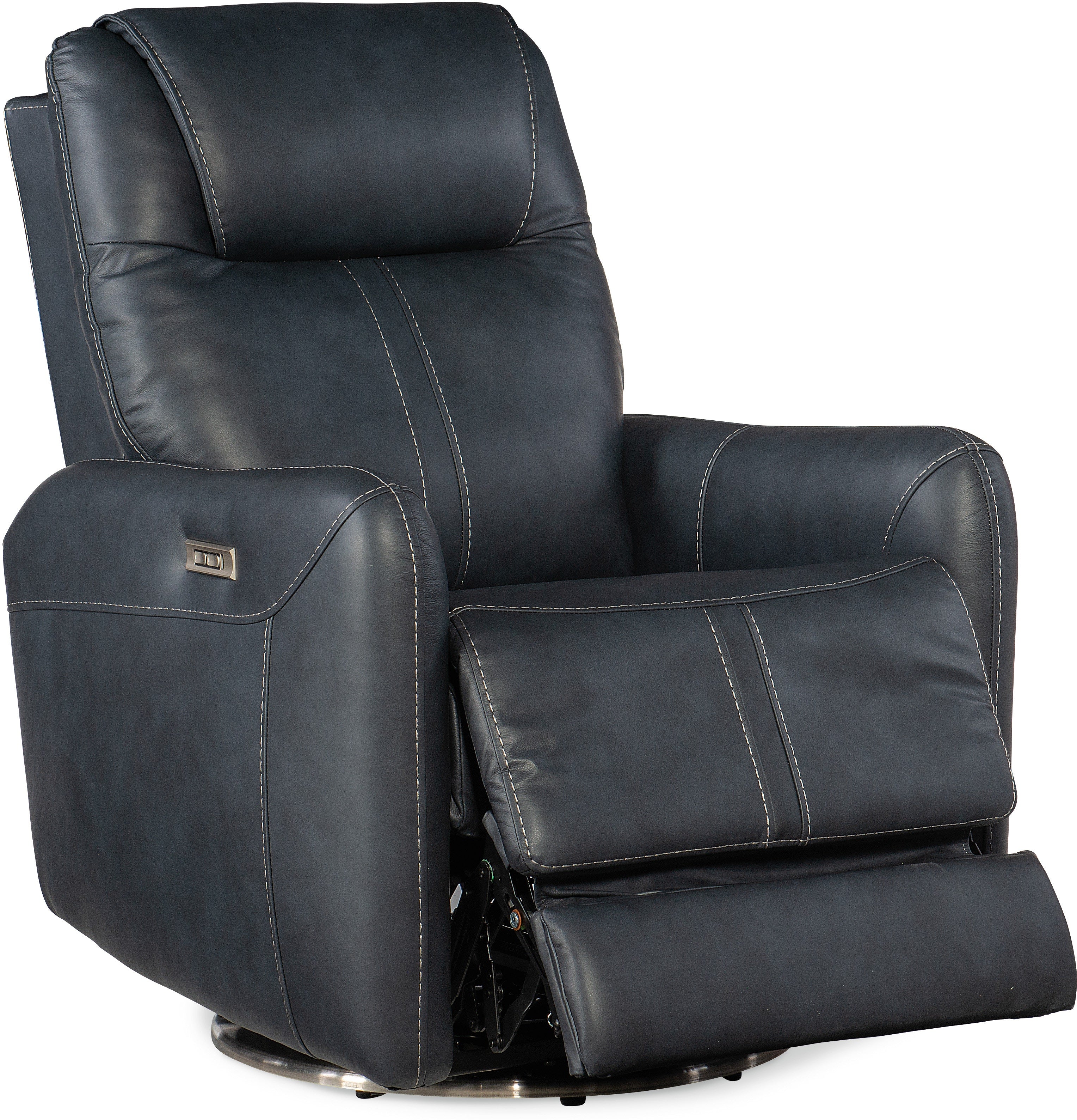 Hooker Furniture Living Room Steffen Swivel Power Recliner with Power Headrest