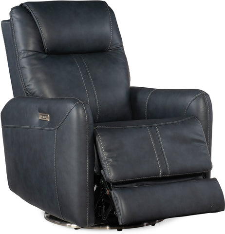 Hooker Furniture Living Room Steffen Swivel Power Recliner with Power Headrest