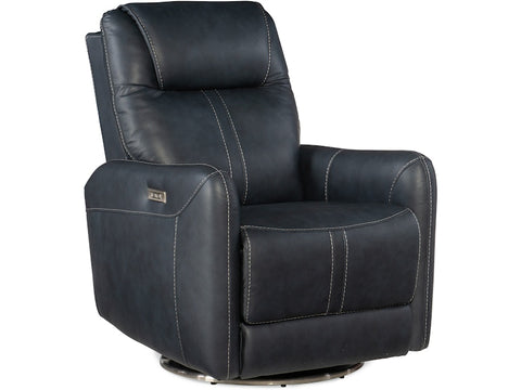 Hooker Furniture Living Room Steffen Swivel Power Recliner with Power Headrest