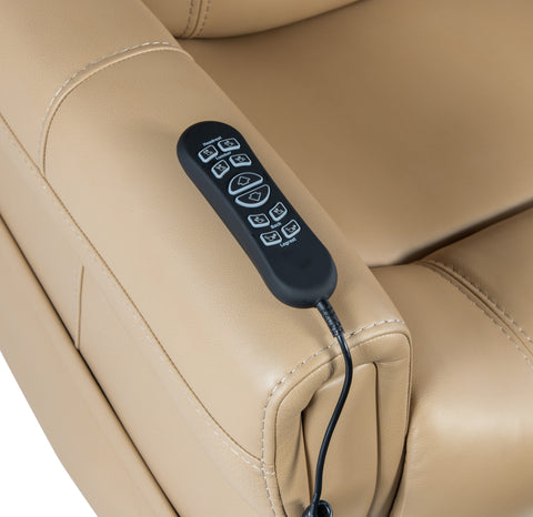 Hooker Furniture Living Room Carroll Power Recliner with Power Headrest, Lumbar & Lift