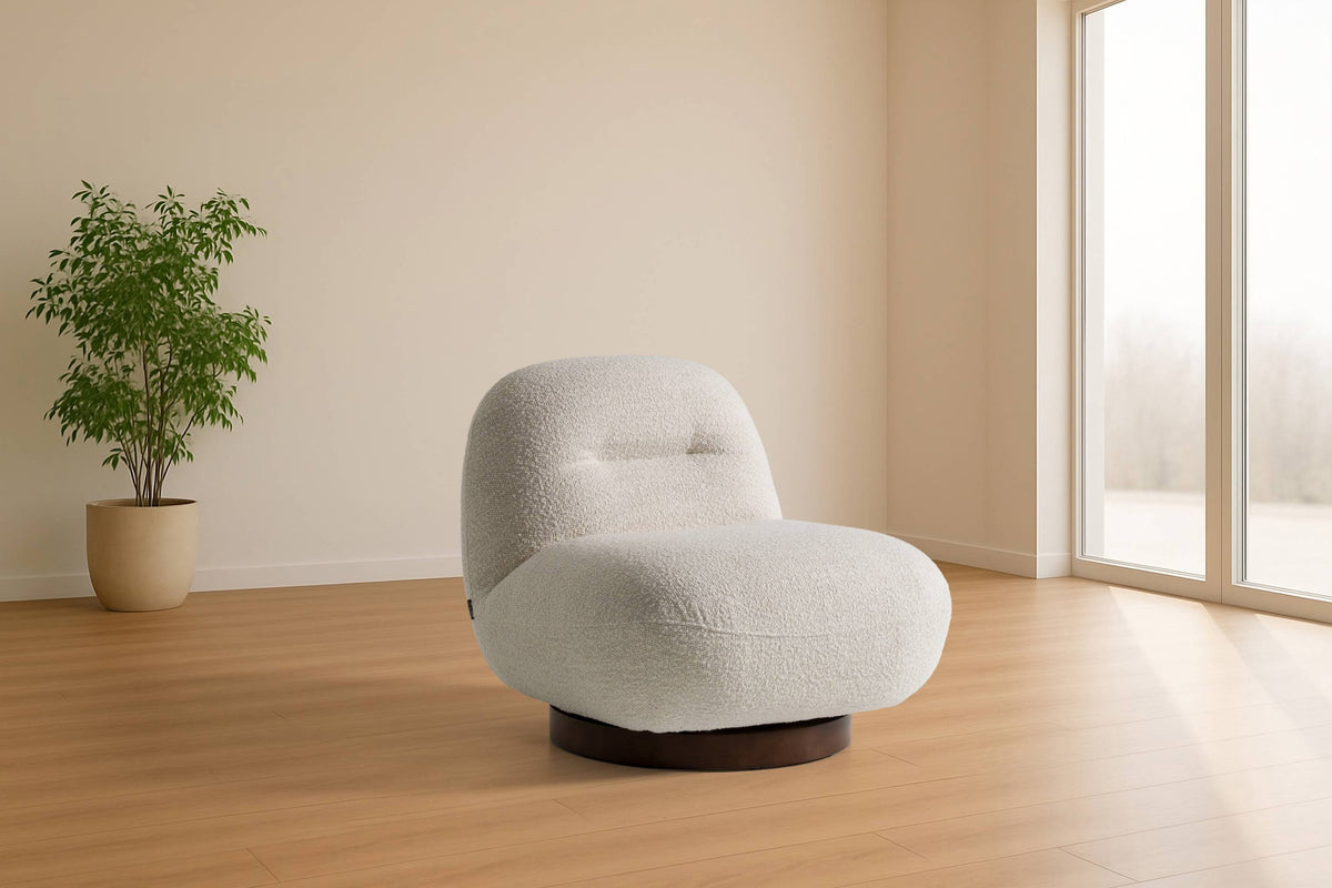 Modrest Renee Modern Cream Fabric Swivel Chair Model VGKK-KFA1157-C-CH