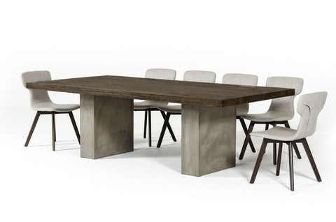 Modrest Renzo Modern Oak & Concrete 118" Dining Table Model VGGRRENZO-118