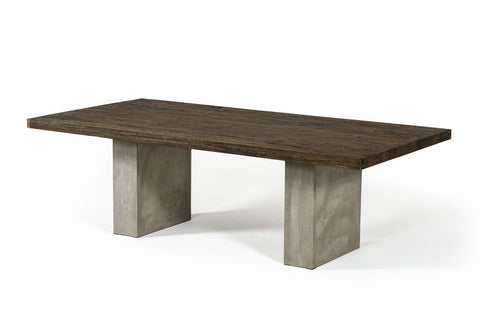 Modrest Renzo Modern Oak & Concrete 118" Dining Table Model VGGRRENZO-118