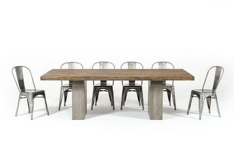 Modrest Renzo Modern Oak & Concrete 118 Dining Table