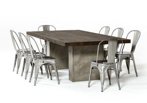 Modrest Renzo Modern Oak & Concrete 118" Dining Table Model VGGRRENZO-118