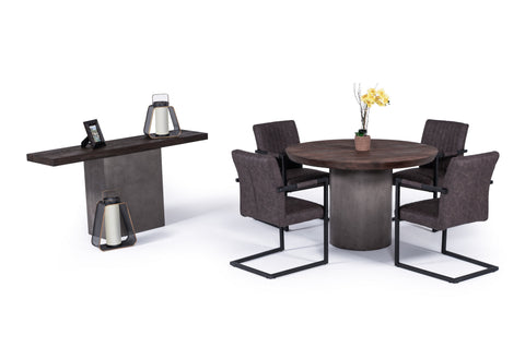 Modrest Renzo Modern Oak & Concrete Console Table Model VGGR649277