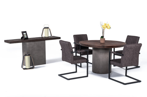 Modrest Renzo Modern Oak & Concrete Console Table Model VGGR649277
