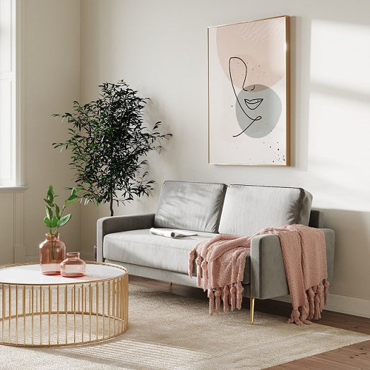 Divani Casa Huffine Modern Grey Fabric Sofa Model VGHCJYM2030-GRY