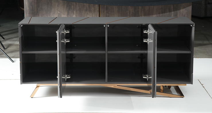 Modrest Katzu Modern Grey And Rose Gold Buffet Model VGVC-G2127-GRY