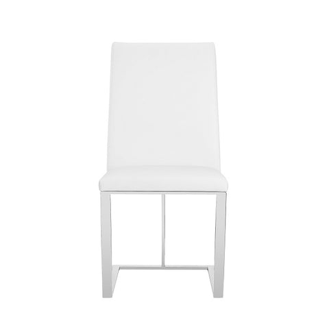 Modrest Frankie Modern White & Brushed Stainless Steel Dining Chair By VIG Furniture