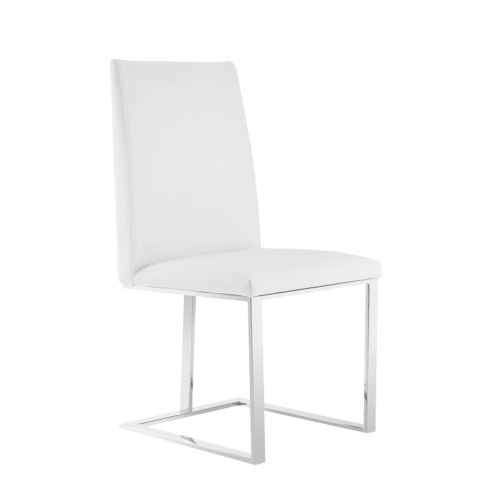 Modrest Frankie Modern White & Brushed Stainless Steel Dining Chair By VIG Furniture