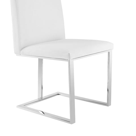 Modrest Frankie Modern White & Brushed Stainless Steel Dining Chair By VIG Furniture