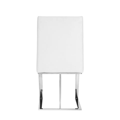 Modrest Frankie Modern White & Brushed Stainless Steel Dining Chair By VIG Furniture