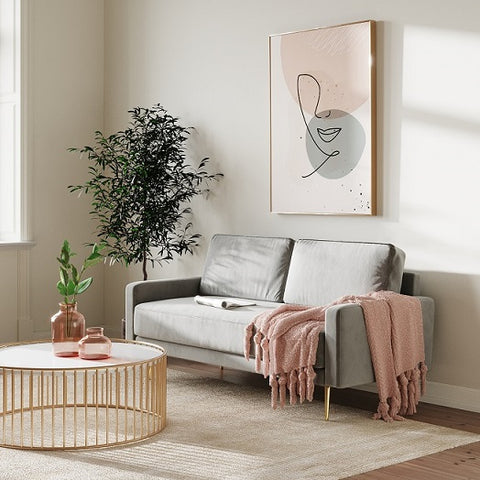 Divani Casa Huffine Modern Grey Fabric Sofa Model VGHCJYM2030-GRY