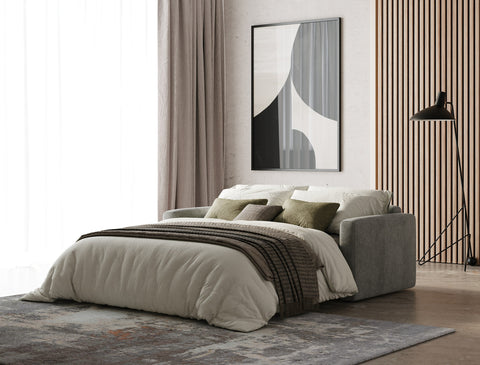 Lamod Italia Revers Italian Modern Grey Fabric Full Sofa Bed
