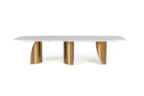 Modrest Reynold Glam Faux Marble & Gold Stainless Steel Dining Table Model VGGM-DT-1768