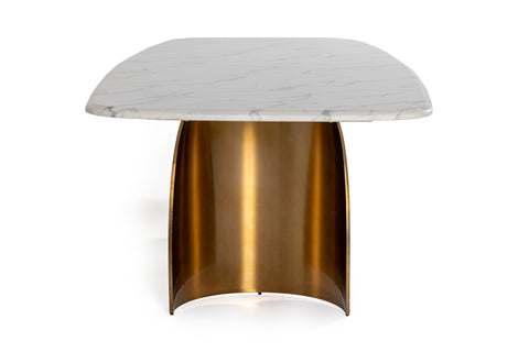 Modrest Reynold Glam Faux Marble & Gold Stainless Steel Dining Table Model VGGM-DT-1768