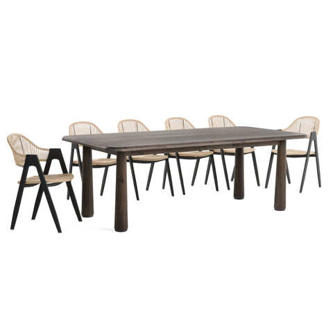 Modrest Rhea Modern 87" Dark Acacia Rectangular Dining Table Model VGWDMAR-DT2.2-DK